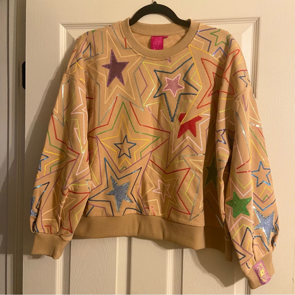 QUEEN OF SPARKLES Multicolor Star Pullover